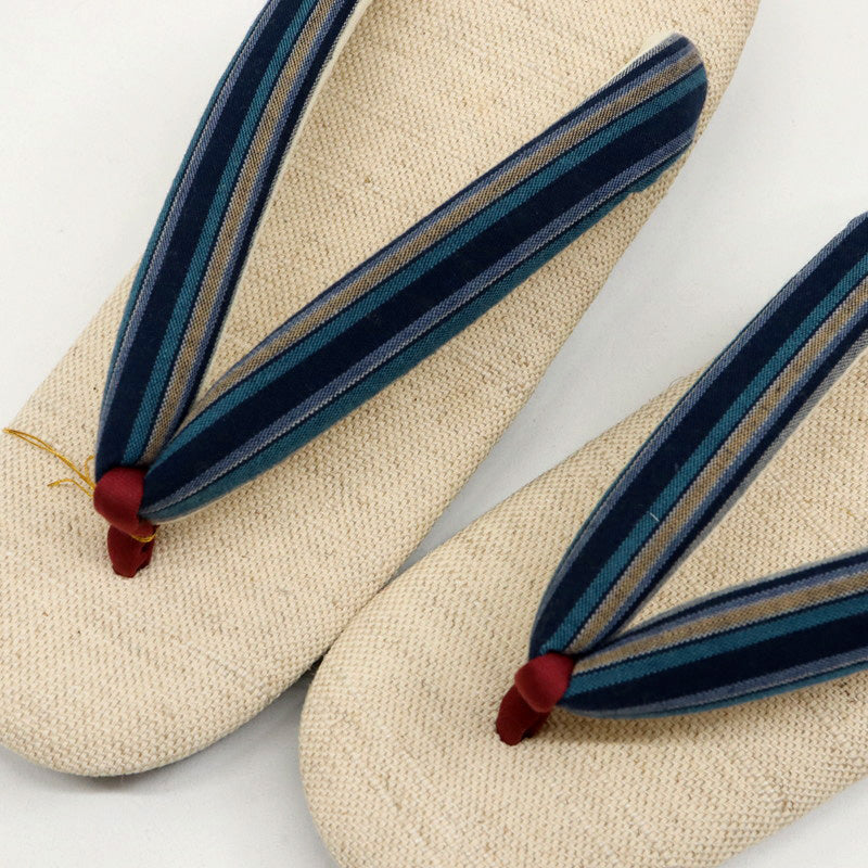亜麻草履 全2種 フリーサイズ 23.0～24.5cm シンプル 洒落草履 ウレタン草履 表面樹脂加工済み 吸水速乾 レディース ブルー イエロー ベージュ おしゃれ ワンサイズ ぞうり 女性 女物 和服履物 小紋 紬 着物 和装小物